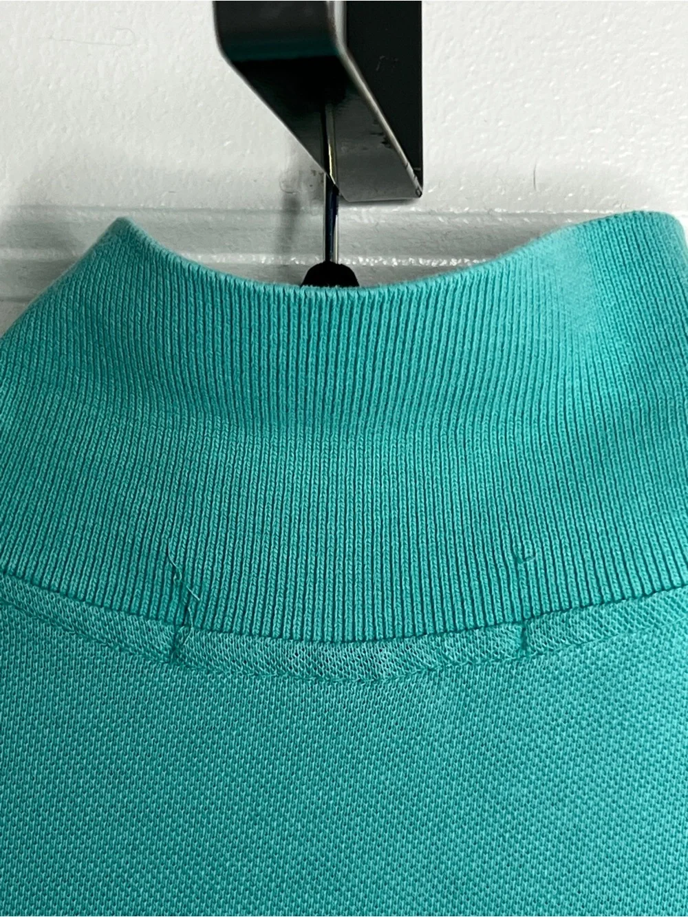 Vintage Polo Ralph Lauren USA Made Turquoise Green Cotton Polo Shirt Small Flaw